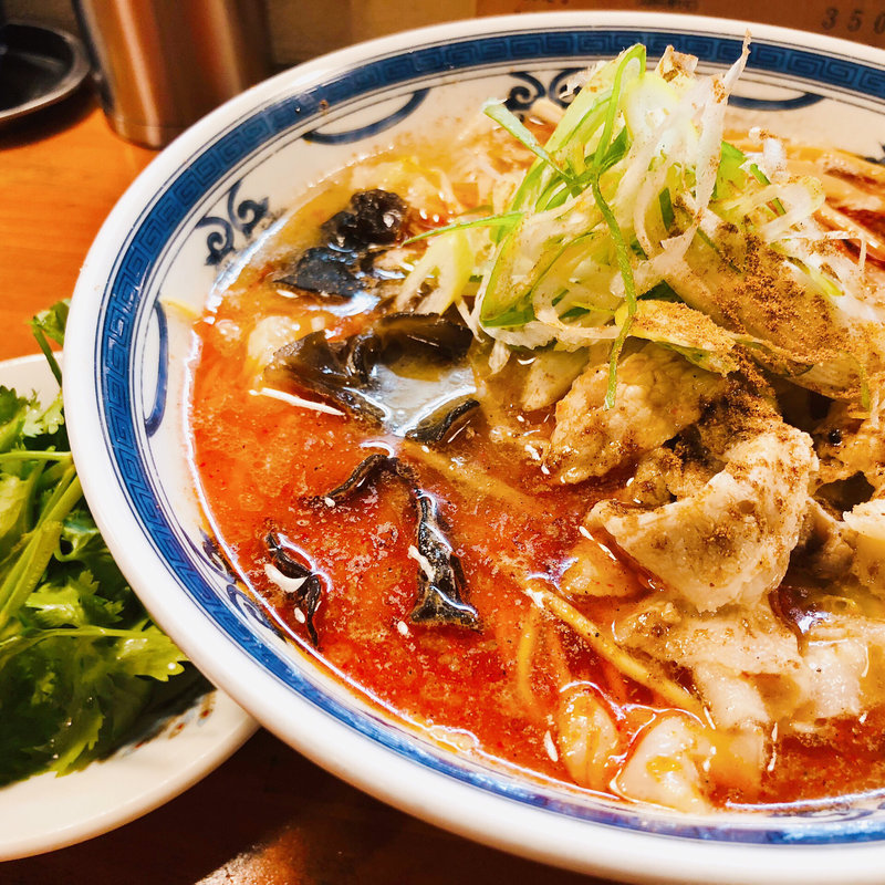 薬膳香辛味噌  大辛  パクチートッピング(ラーメン･餃子 ハナウタ)