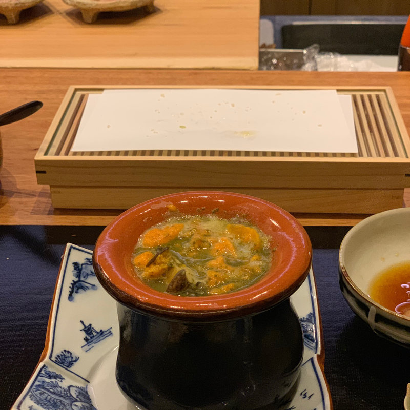 鮑と雲丹のリゾット(天麩羅 みやしろ)