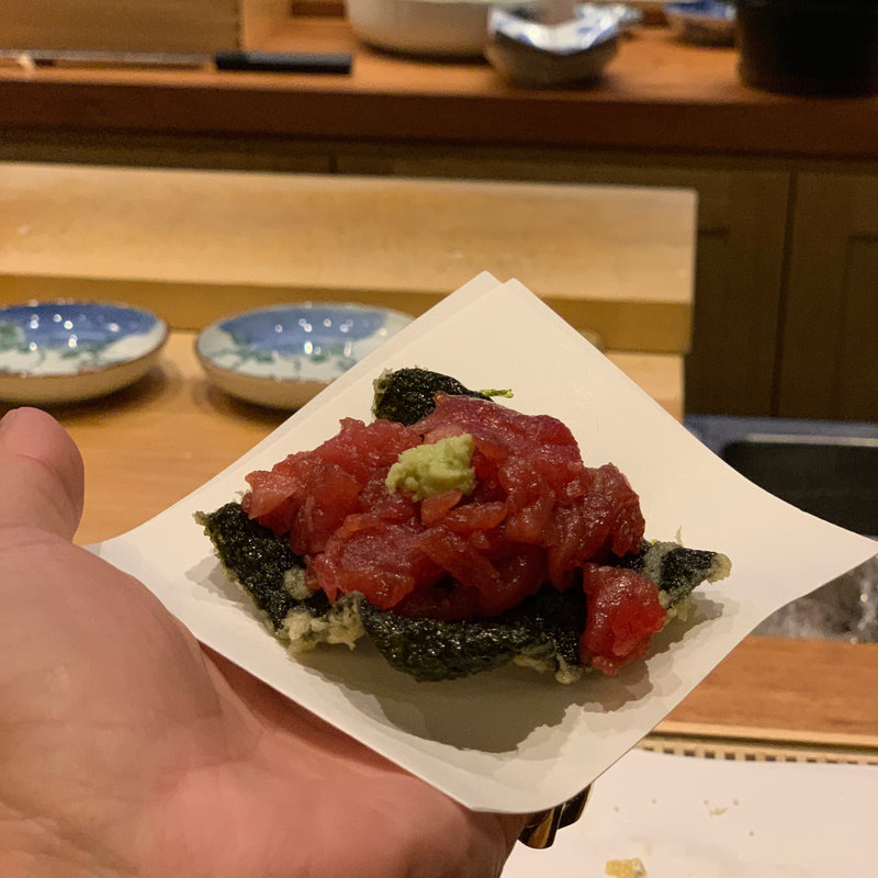 マグロ漬け(天麩羅 みやしろ)