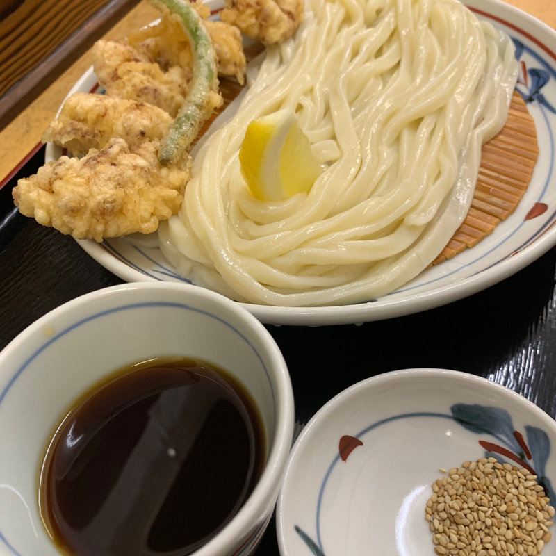 かしわ天ざるうどん(手打うどん庵治 )