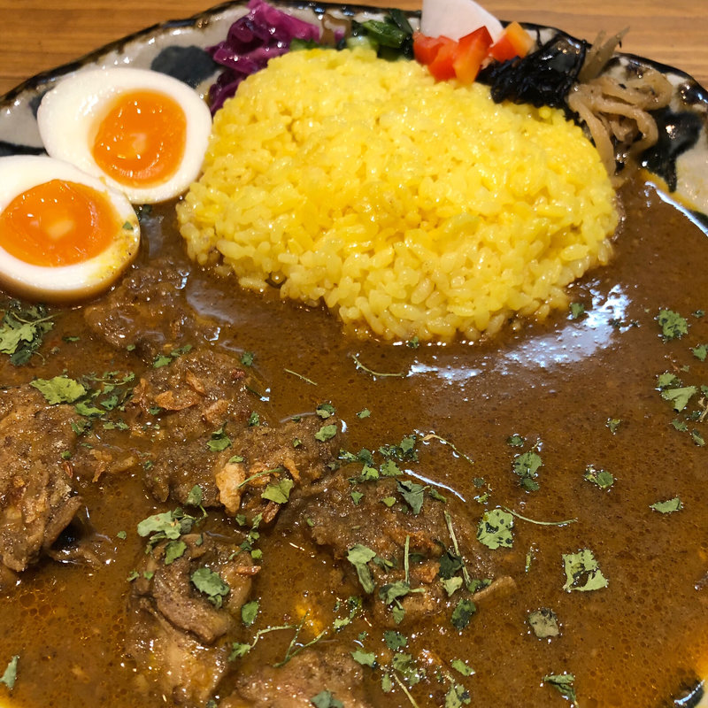 チキンカレー（スパ石井煮玉子トッピング）(お出汁とスパイス 元祖 エレクトロニカレー)
