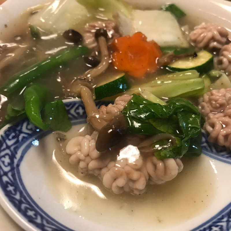 雲子と青菜の塩炒め(美龍 （メイロン）)