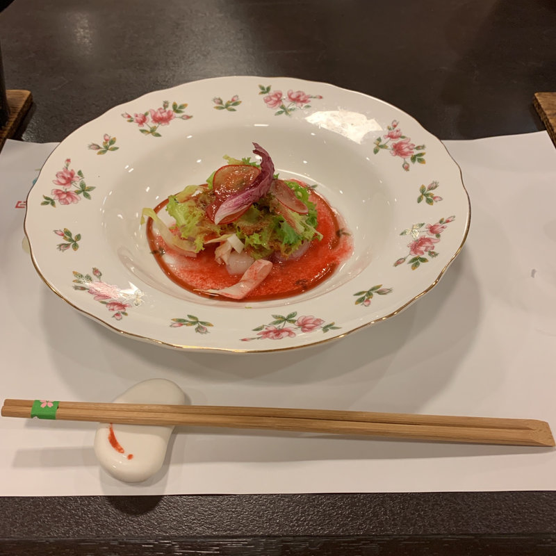 小海老のサラダ 木苺ドレッシング(ホテル松政 )