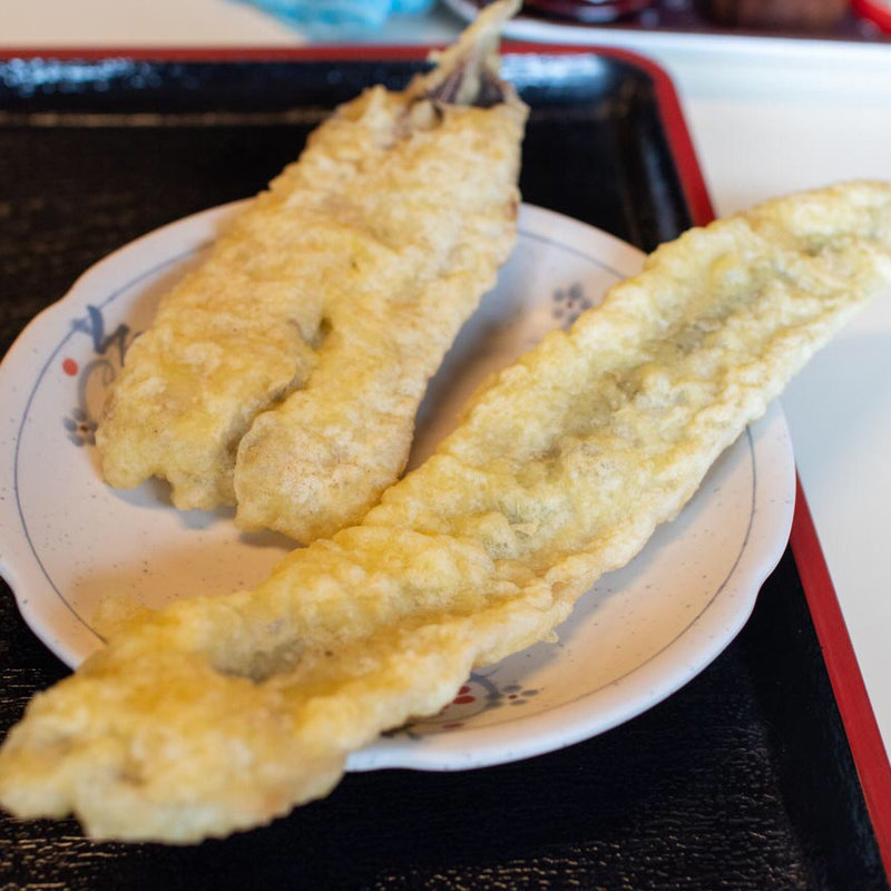 アナゴとイワシの天ぷら(手打十段 うどんバカ一代)