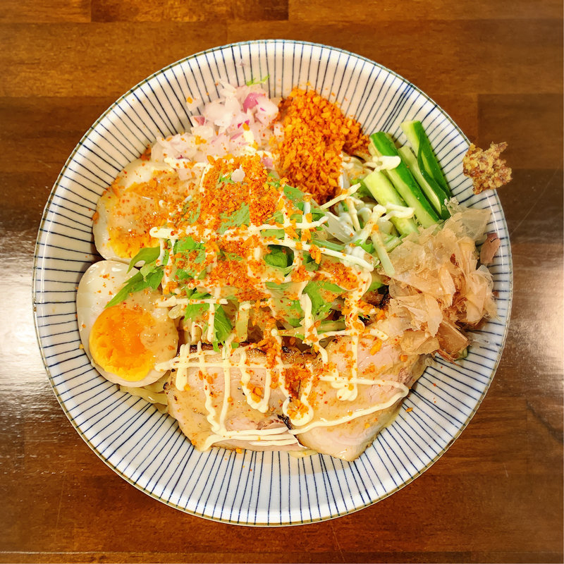 手もみ麺の冷やし中華(貝節麺raik)