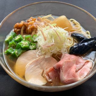秋刀魚と鮪の冷やしそば2019(焼きあご塩らー麺たかはし)