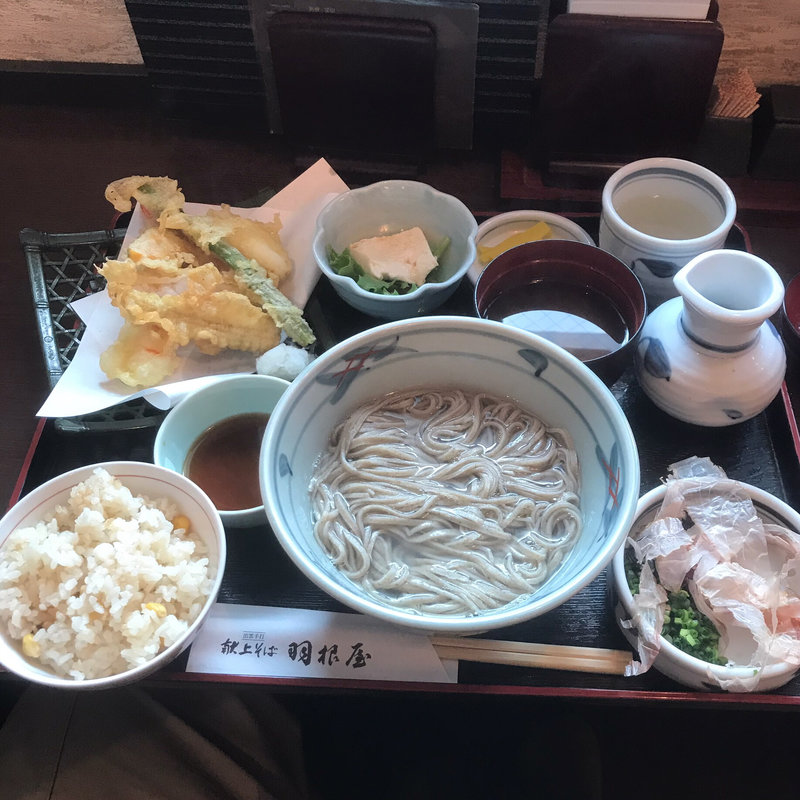天ぷら釜揚げそば定食(羽根屋 本店)