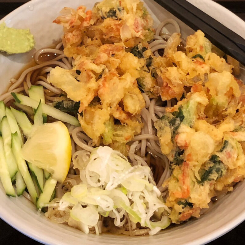 冷し小えびかき揚げそば(田そば （デンソバ）)