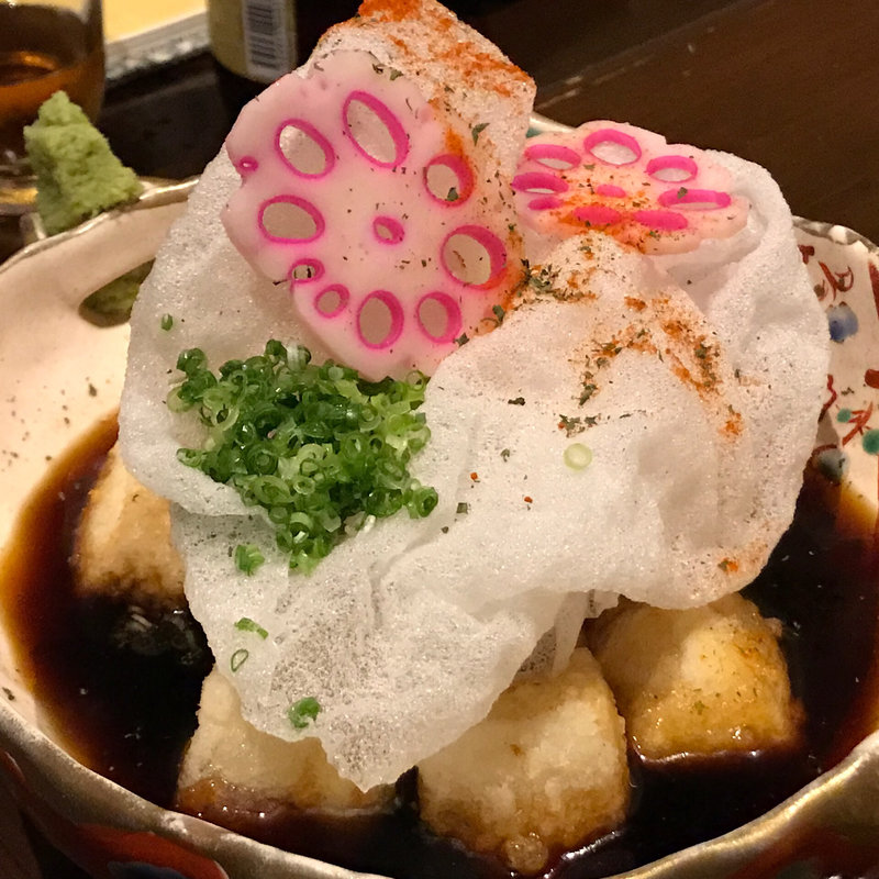 わさびで食べる揚げだし豆腐(神田 )