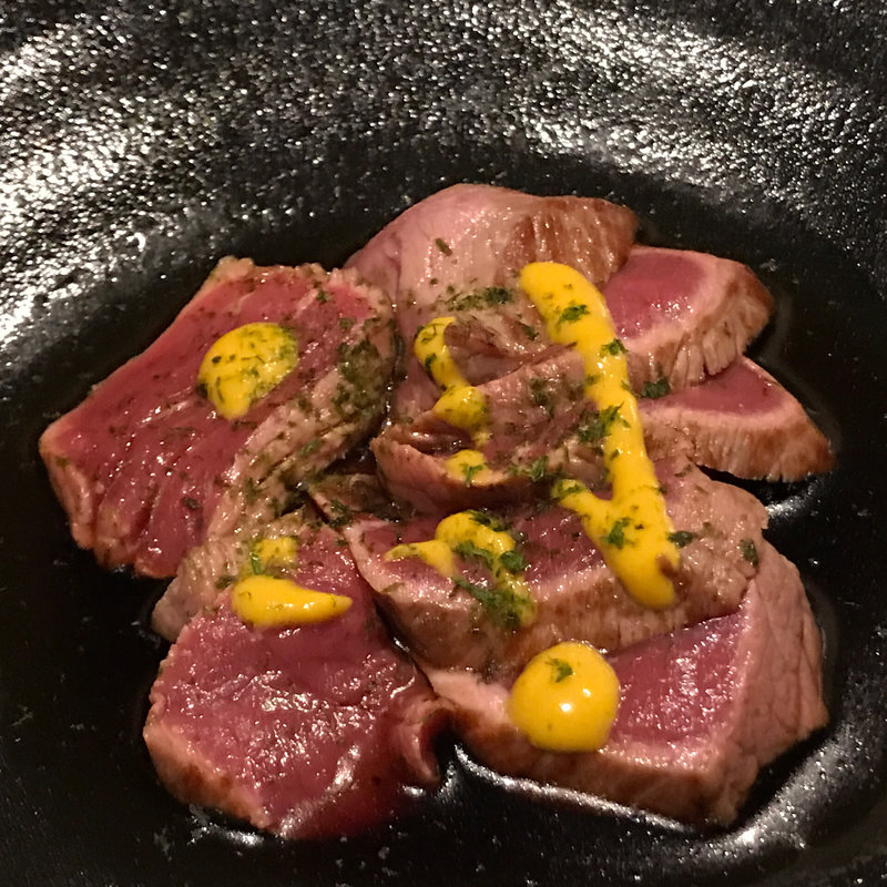 牛タタキ漬けマスタード添え(神田 )