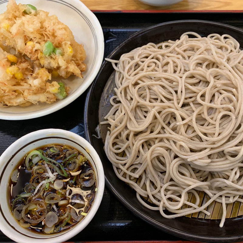 もりそば大盛&コーンかき揚げ(本家しぶそば)
