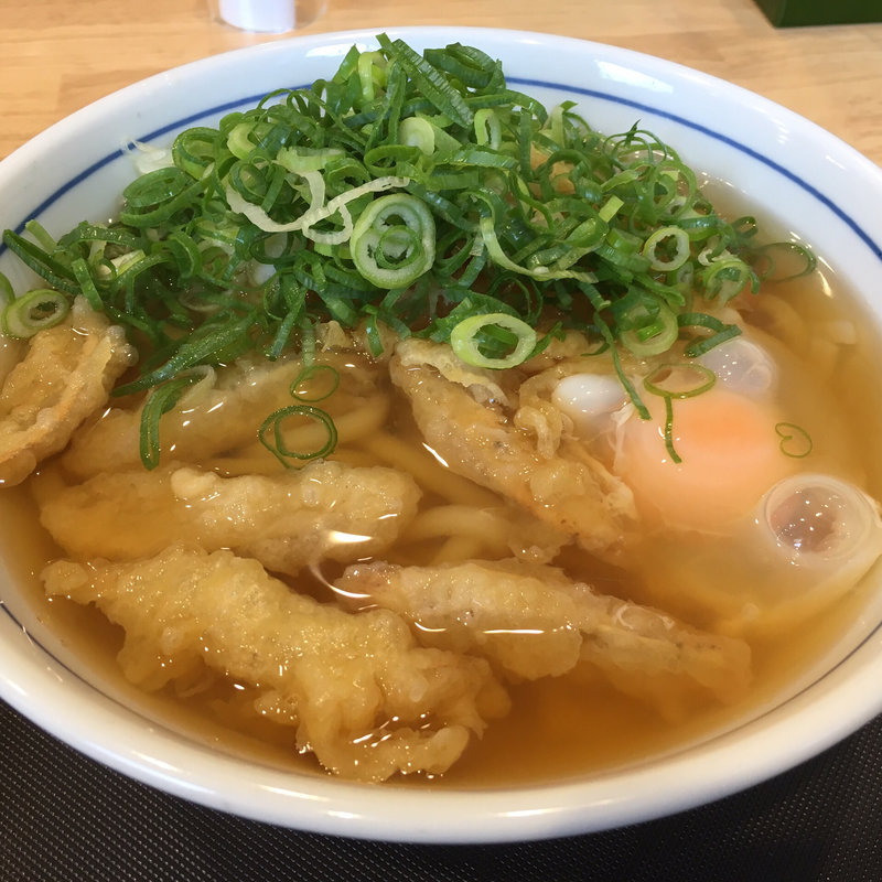 ごぼう天+月見うどん(ウエスト 宇美店うどん )