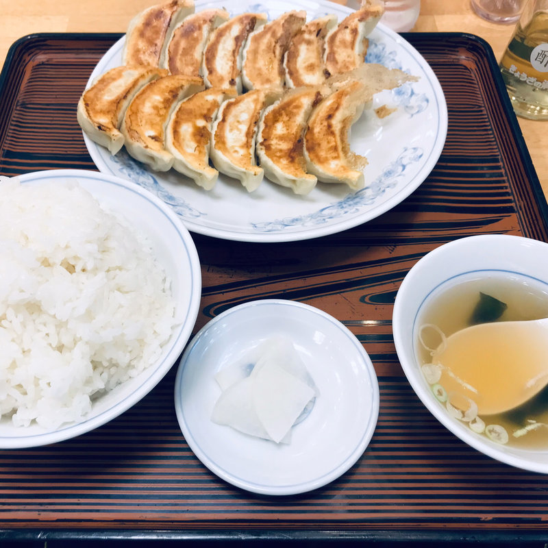 ダブル餃子定食(ぎょうざの満洲 新狭山駅店)