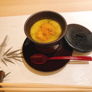 冷製雲丹のせ茶碗蒸し(鮨 みや川)