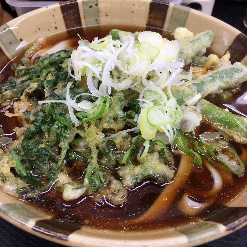 きしめん  春菊天いんげん天(山一)