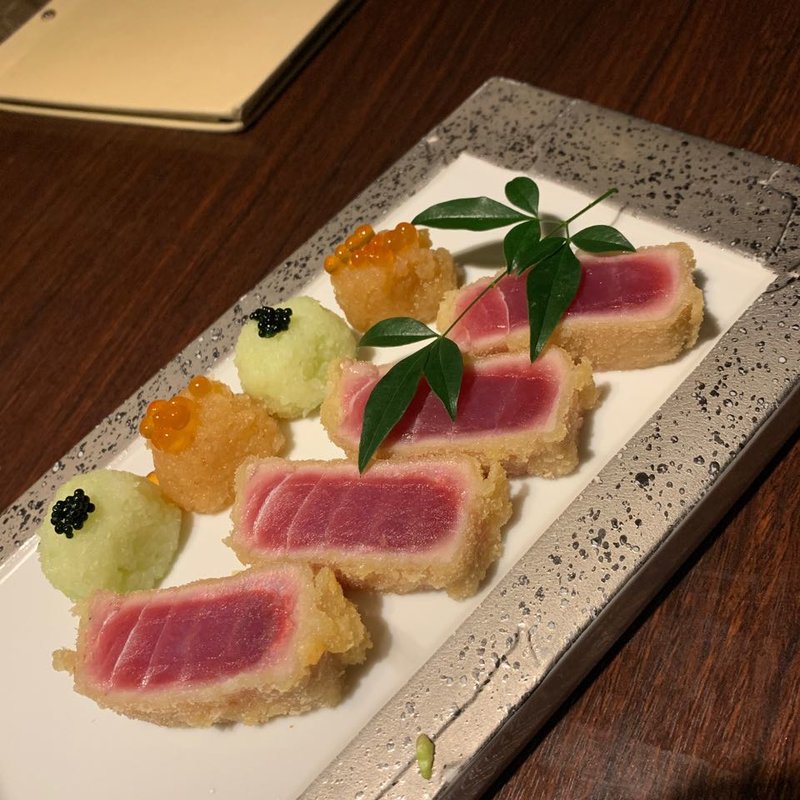 トロ鮪のレアカツレツ イクラ卸しと山葵卸し(星空の中へ )