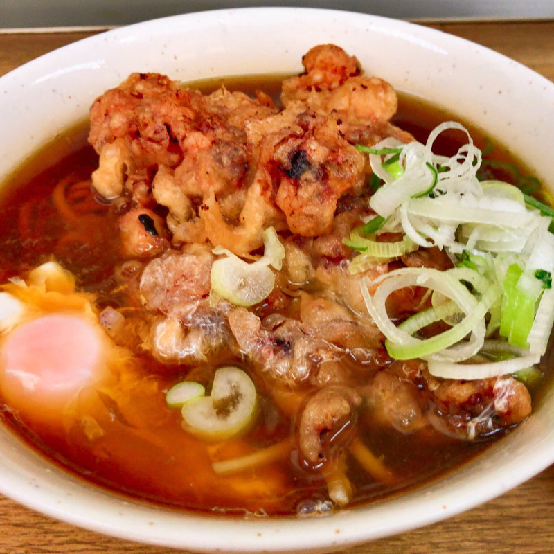 ジャンボげそ天そば+玉子(一由そば )