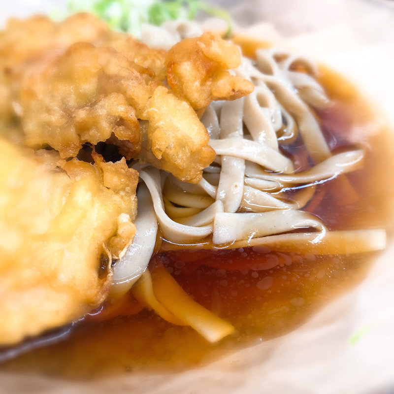 鶏天極上太麺そば（冷）(立ち喰い 雑賀屋)