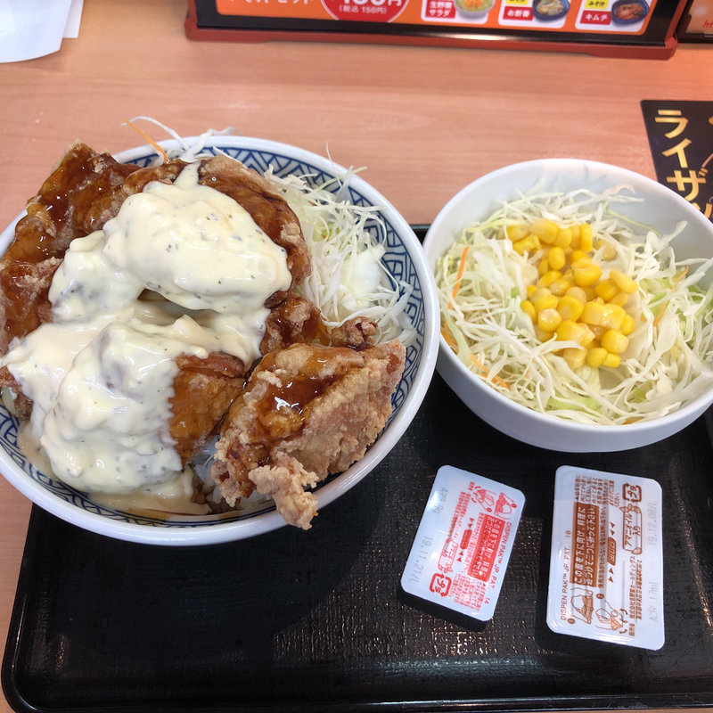 タルタル南蛮から揚げ丼(大盛)(吉野家 １号線枚方招提店 )