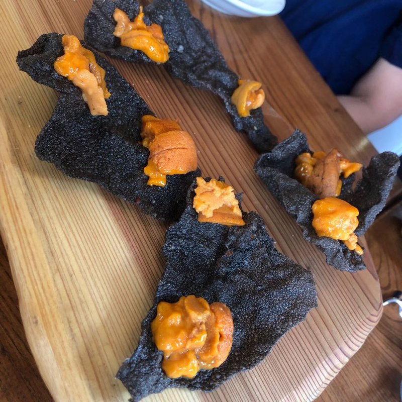 イカ墨雲丹(ワインダイニング 「街角グラス」 町田)