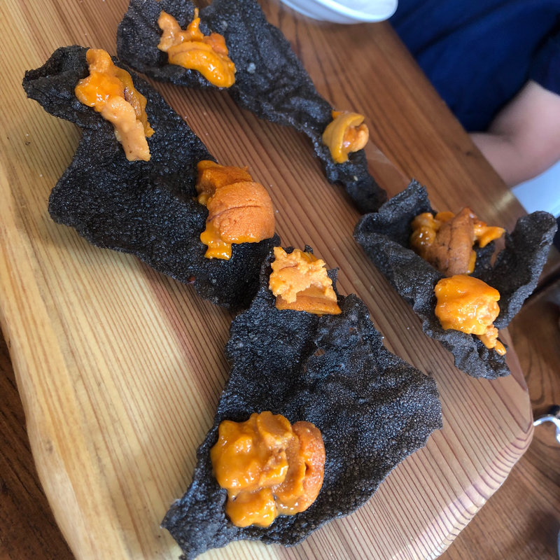 イカ墨雲丹(ワインダイニング 「街角グラス」 町田)