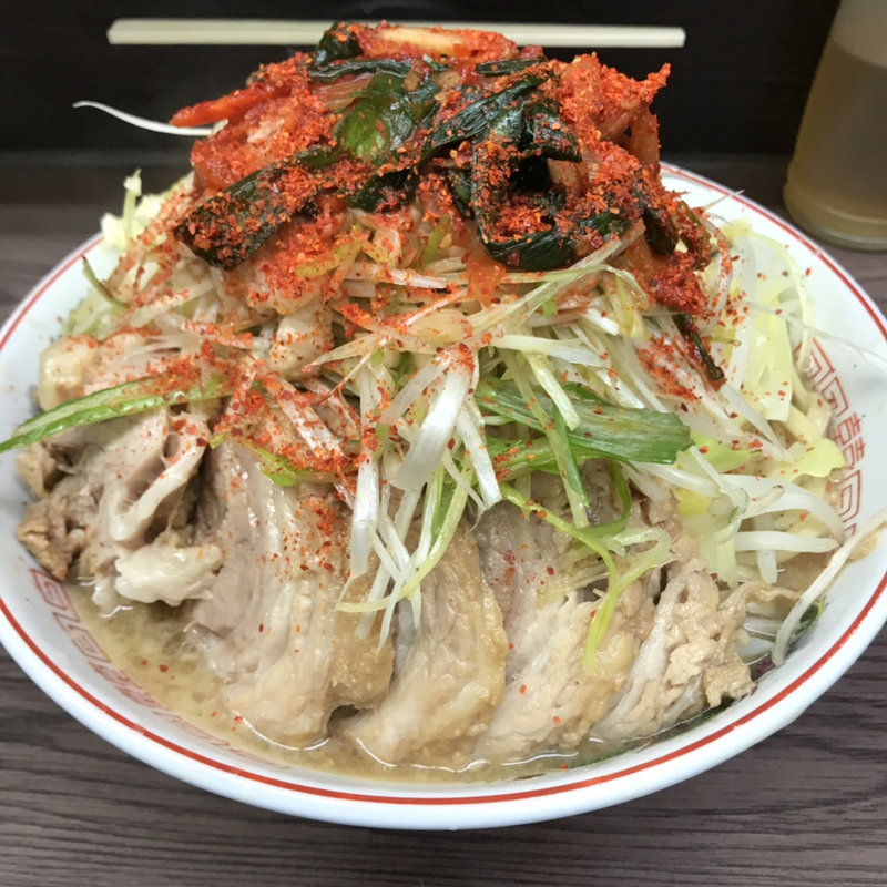 小豚＋ネギ＋ニラキムチ＋アレ(ラーメン二郎 横浜関内店)