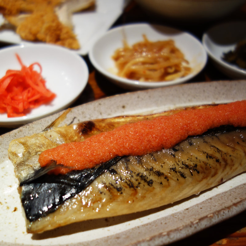 博多明太とろ鯖塩焼き定食 ミニラーメン付(替玉無料)(麺や おの食堂)