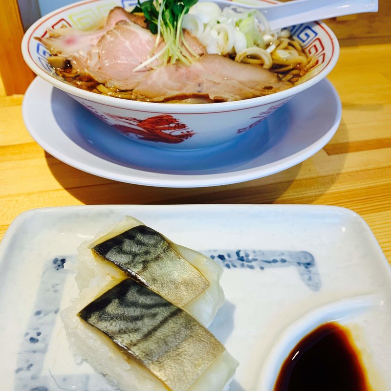 サバ醤油そばサバ寿司2カンセット(サバ6製麺所 阪急梅田店)