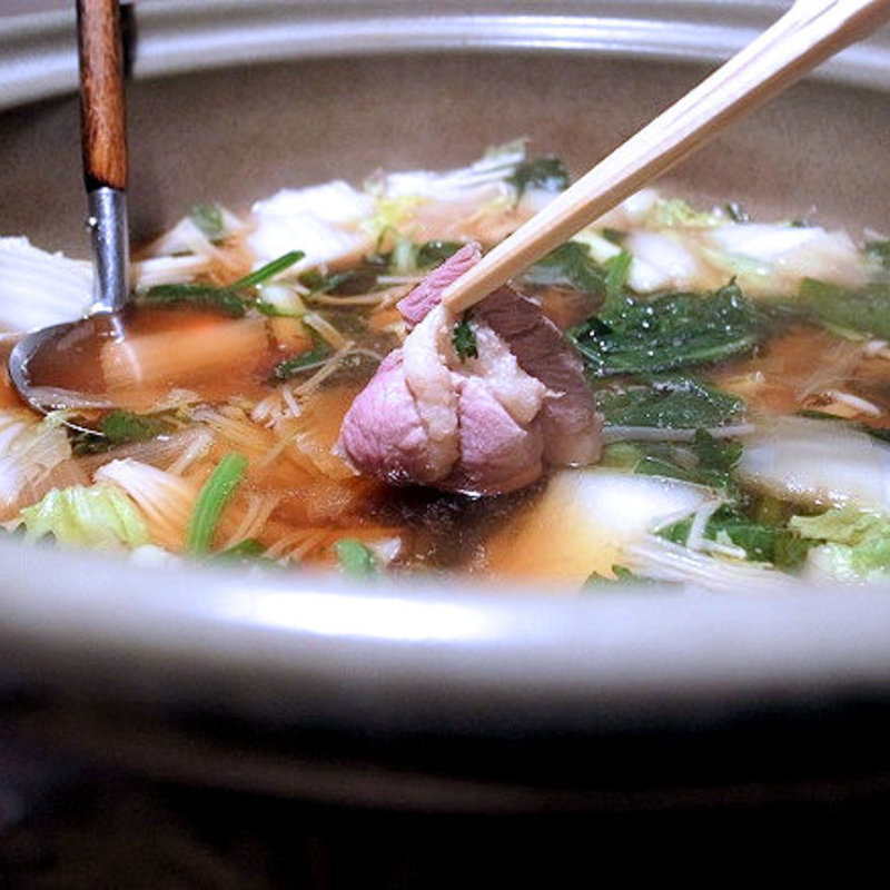 カモ鍋(江戸料理 谷中の雀)