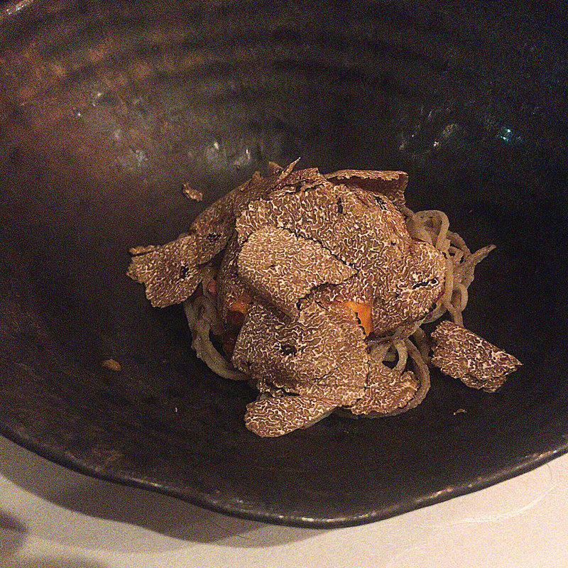 うにトリュフ蕎麦(鴨蕎麦 尖 （かもそば とつ）)