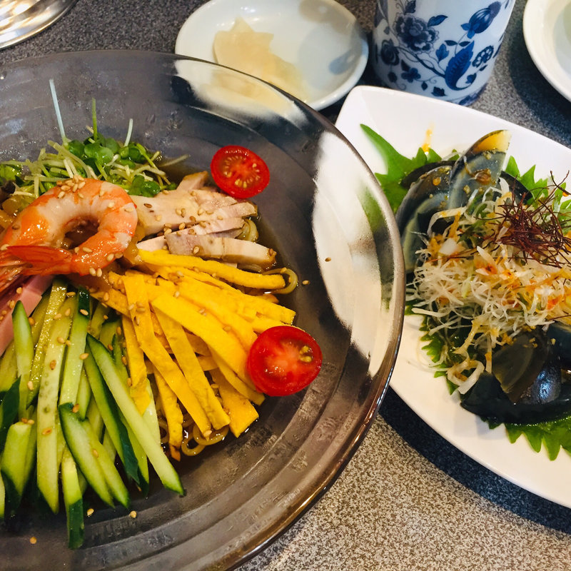 冷やし中華と皮蛋(くにひろラーメン中華店 )