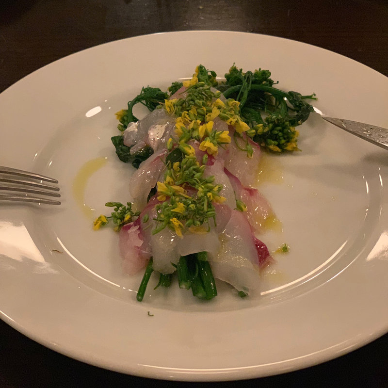 鯛と菜の花のカルパッチョ(ル・キャバレ)