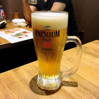 生ビール(もつ焼き勝利はなれ)