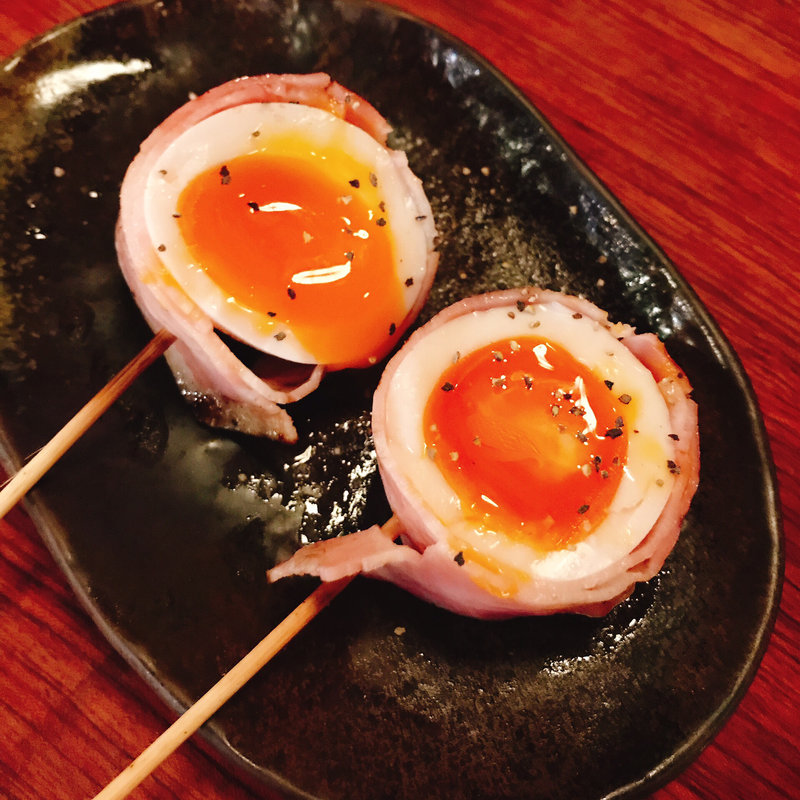 半熟卵ベーコン巻(ねじけもん)