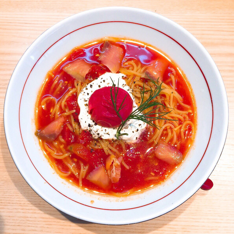 冷たいトマトクリームラーメン(拉麺開花(らーめんかいほう))