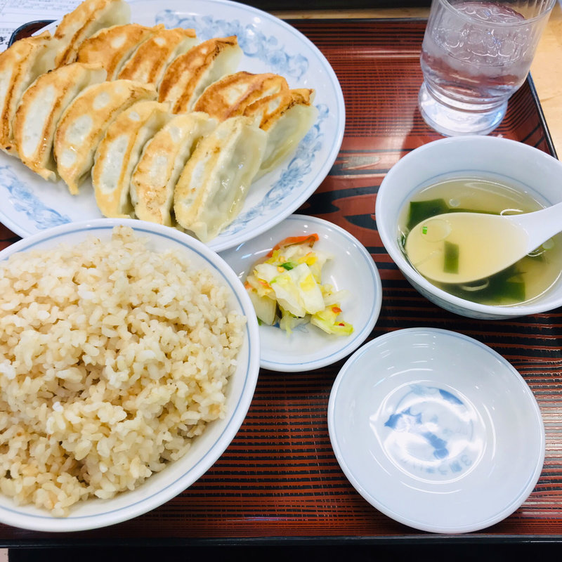 ダブル餃子定食(大ライス)(ぎょうざの満洲 狭山市駅店)