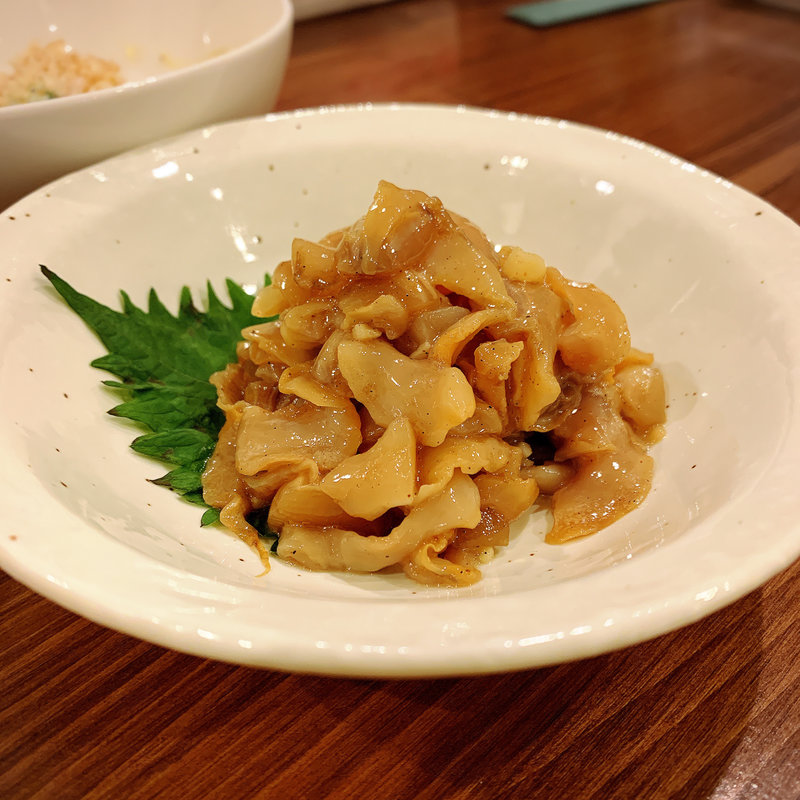 赤貝和えもの( 灼味噌らーめん 八堂八（やどや）)