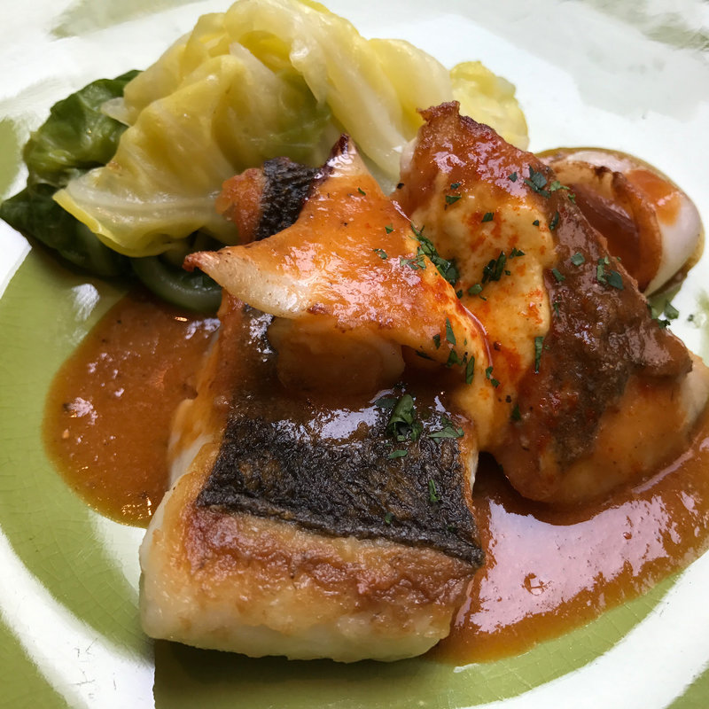 コースのお魚料理(クレモンティーヌ・ビス)