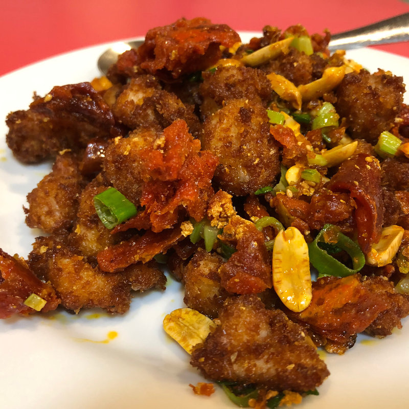 鶏と唐辛子の炒め(小洞天 )