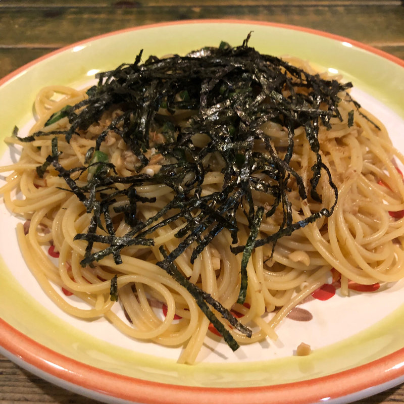 オクラ納豆(パスタ しゃべりたい)