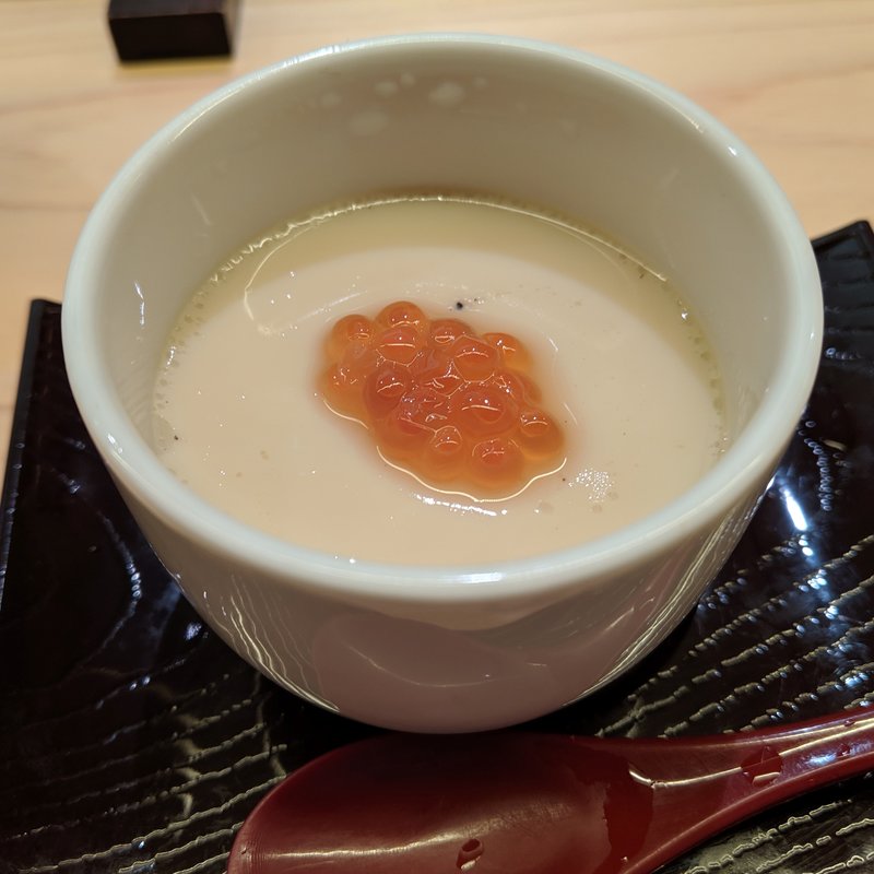 牛テールで作った茶碗蒸し(鮨よしかわ)