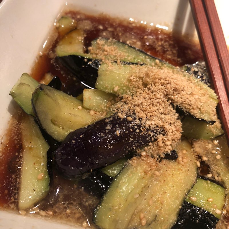 茄子の揚げ浸し(梅田日本酒隠れ家リール食堂)