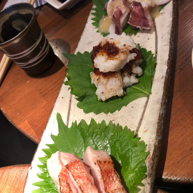 甘鯛 鱧 ヤリイカ(梅田日本酒隠れ家リール食堂)