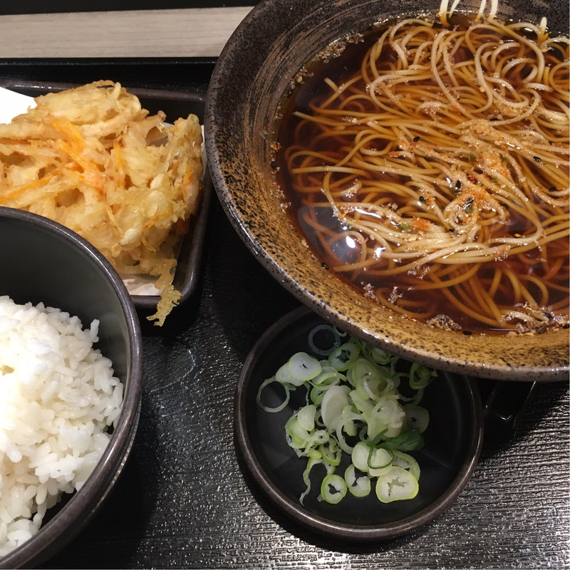 かき揚げそば(ゆで太郎 もつ次郎 吉野町店)