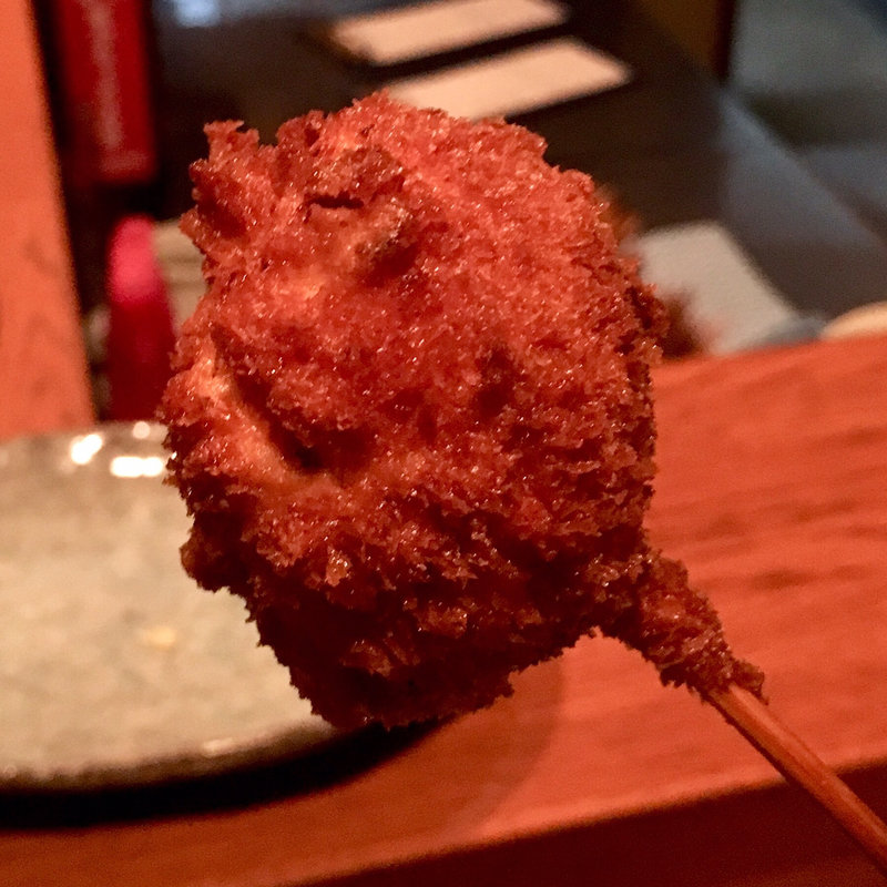 ささみとインゲン豆（串揚げ）(串揚げ ふくみみ)