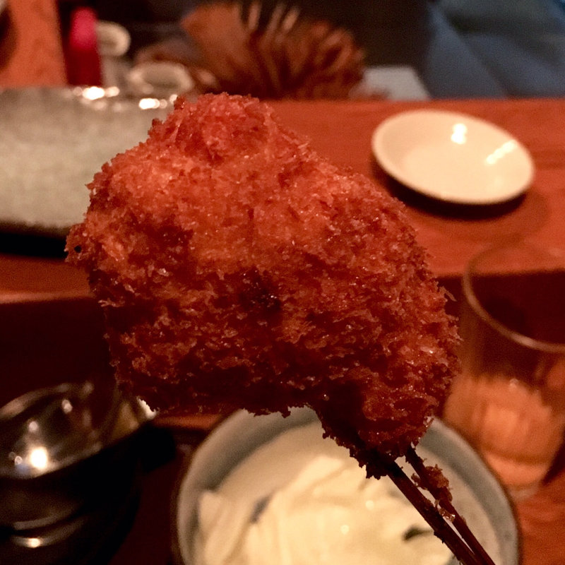 ミニホタテとチーズ（串揚げ）(串揚げ ふくみみ)