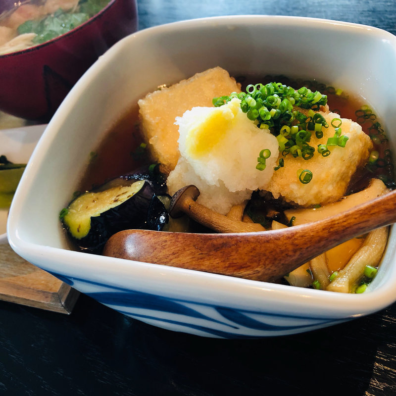 ナスと木の子の揚げ出し豆腐(酢重ダイニング 渋谷ヒカリエ店 )