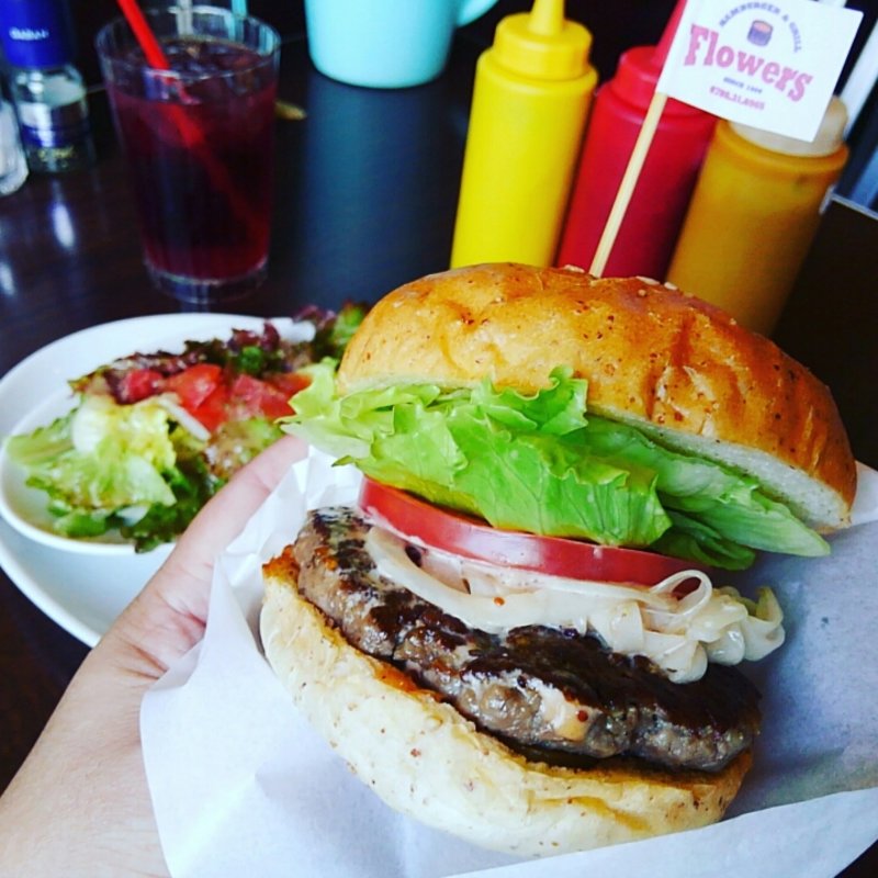 アメリカンビーフバーガー(ハンバーガー＆グリルフラワーズ)
