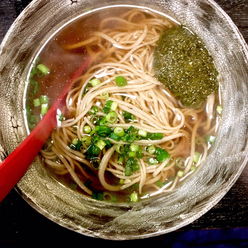 あかもくネギ蕎麦(焼鳥はなび)