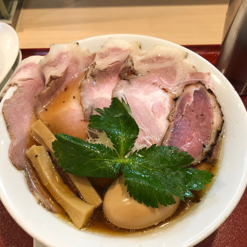 味玉紀州鴨そば+レアチャーシュー(燃えよ麺助)